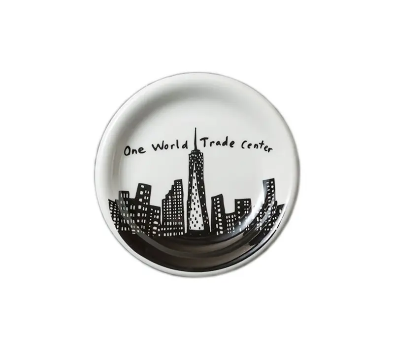 One World Trade Center aus New York auf kleinem Teller (8 cm)