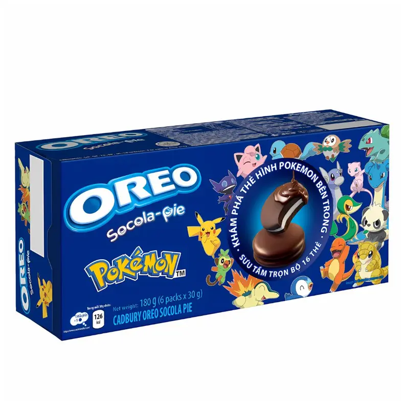 Oreo Chocopie Pokémon, Schokosnack mit Schokoladenüberzug und Vanillefüllung, 180g