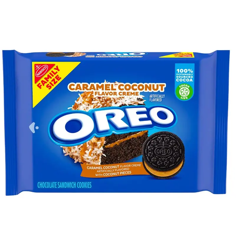 Oreo Karamell-Kokosnuss, Kakaokekse mit Karamell- und Kokosgeschmack 482g