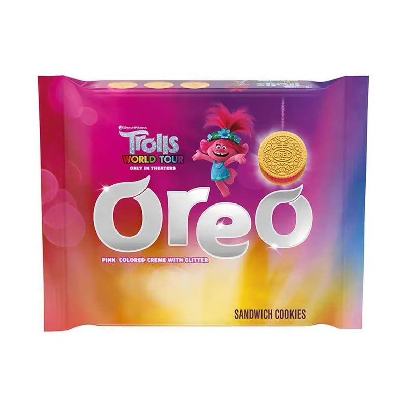Oreo Trolls Golden Pink Glitter Creme, Oreo-Kekse mit rosa Creme, 303g