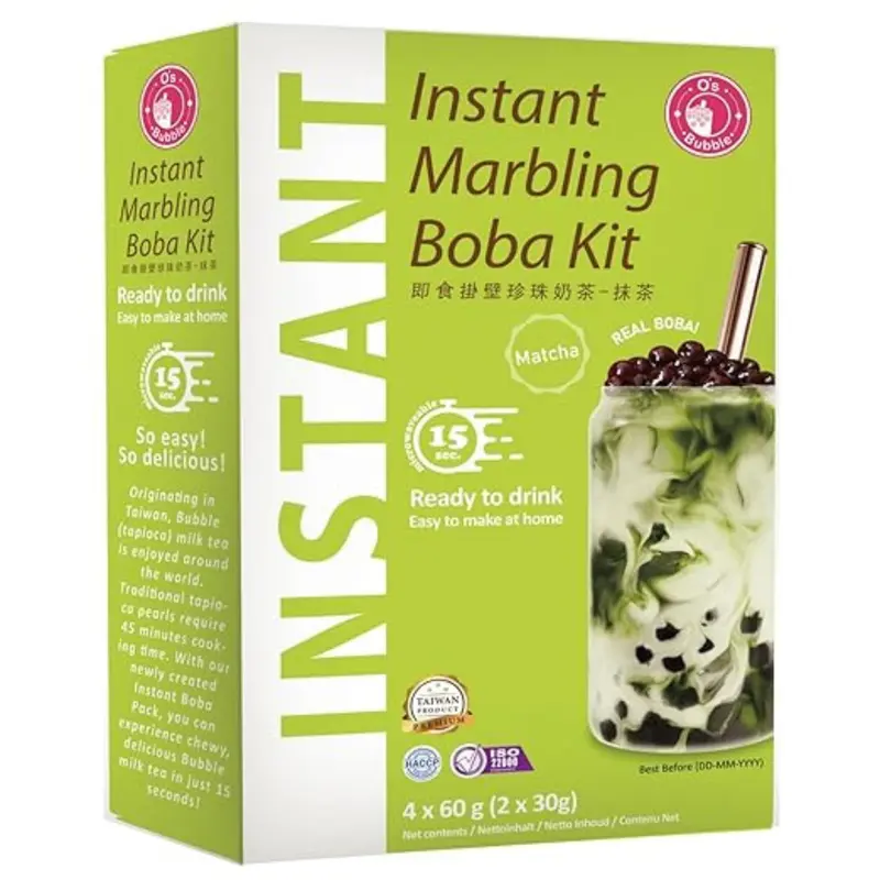 O's Bubble Instant Boba Kit Matcha 240g (4x60g)
