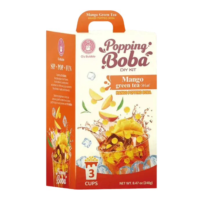 O'S BUBBLE Popping Boba Grüntee mit Mango 240g