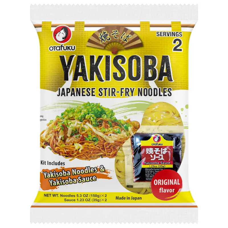 OTAFUKU Yakisoba mit Sauce 2 Portionen (150g Nudeln, Sauce) 370g MHD 02.10.2026