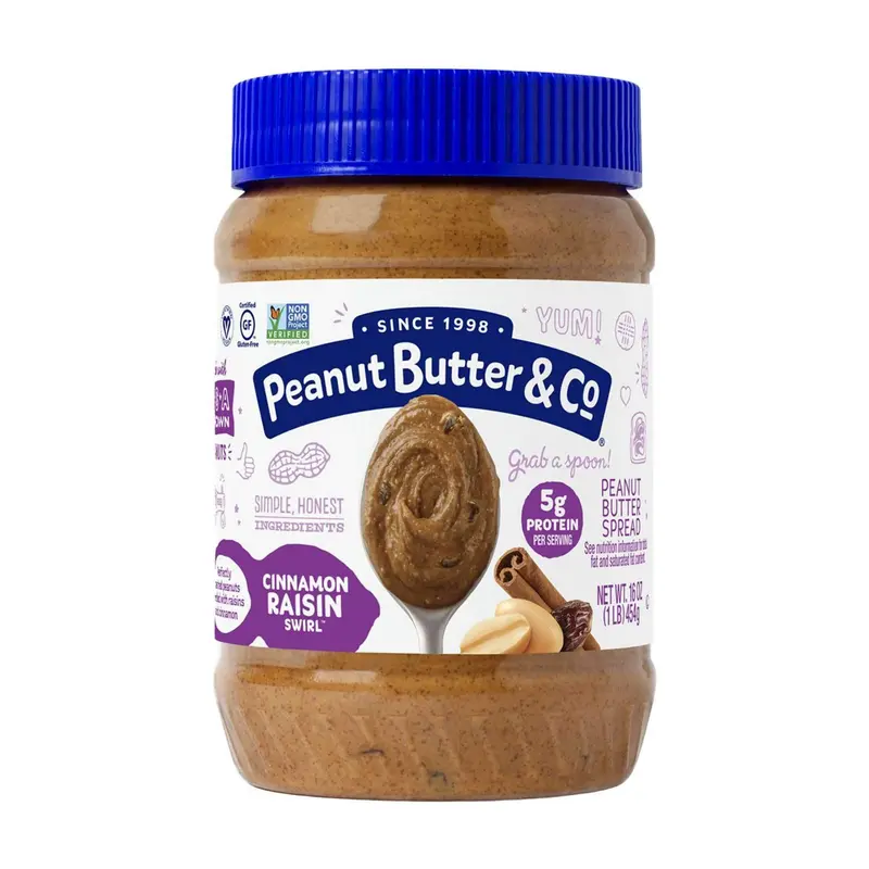 Peanut Butter & Co. Cinnamon Raisin Swirl, streichbare Schokoladencreme, Erdnussbutter und Zimt 454g