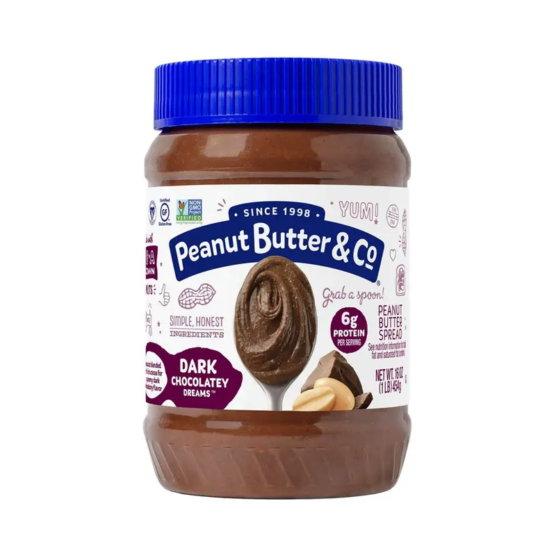 Peanut Butter & Co. Dark Chocolate Dreams, dunkle Schokoladencreme und Erdnussbutter zum Streichen, 454g