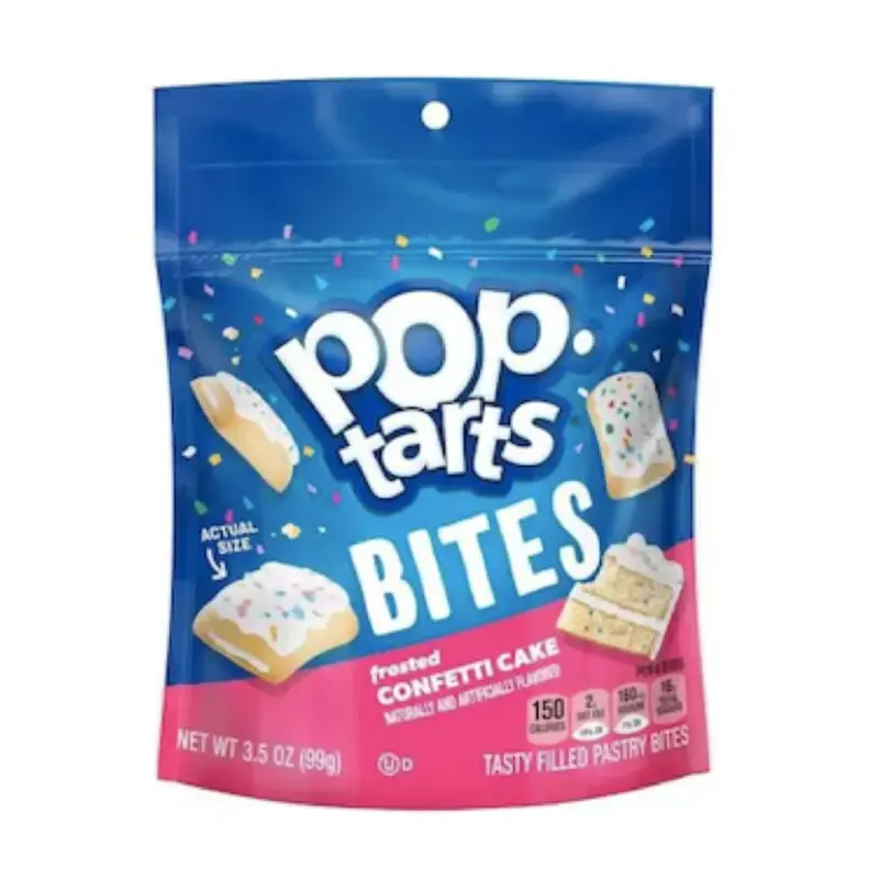 Pop Tarts Bite Frosted Confetti Cake, gefüllte Kekse mit Vanillecreme und mit Konfetti überzogen, 99g