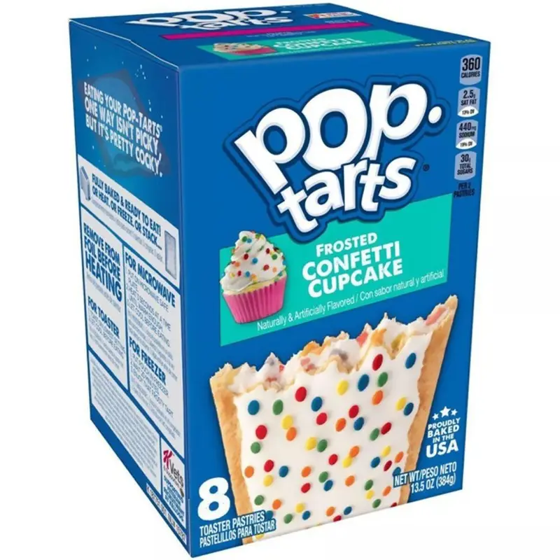 Pop Tarts Frosted Confetti Cupcake, gefüllte Kekse mit Vanillecreme und mit Streuseln bedeckt, 384g