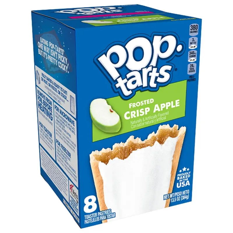 Pop Tarts Frosted Crisp Apple, Kekse gefüllt mit Apfelcreme 384g (8x48g)
