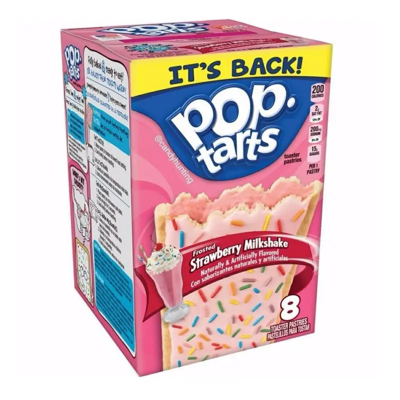 Pop Tarts Frosted Strawberry Milkshake, gefüllte Kekse mit Erdbeermilchshake-Geschmack, 400g