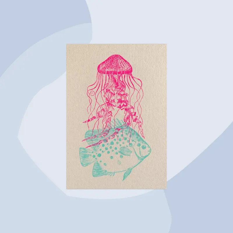 Postkarte in Risographie