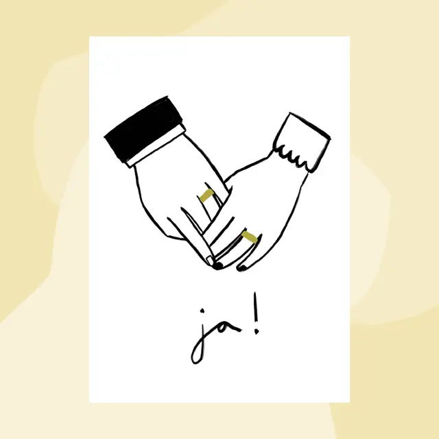 Postkarte zur Hochzeit