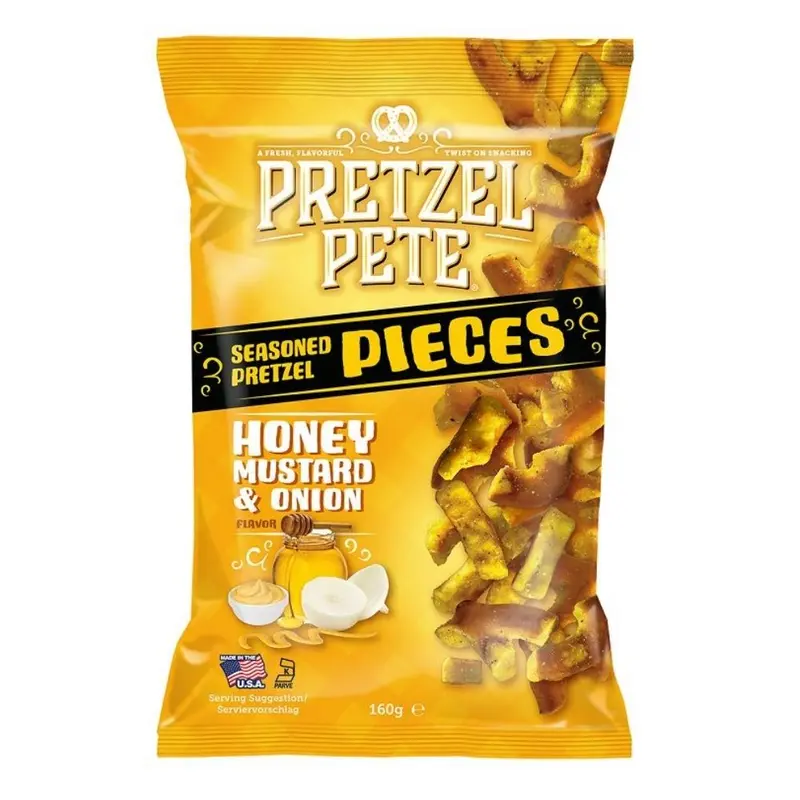 Pretzel Pete Honey Mustard & Onion, Brezel mit Honig-Senf-Zwiebel-Geschmack, 160g