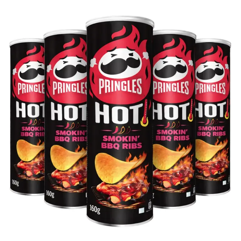 Pringles Hot Smokin' BBQ Ribs Chips 5 x 160g