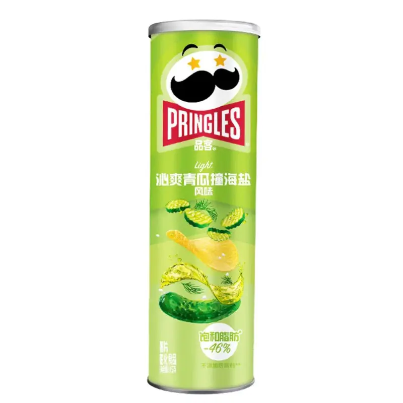Pringles Light Gurke und Meersalz, Chips mit Gurken- und Meersalzgeschmack, 115g
