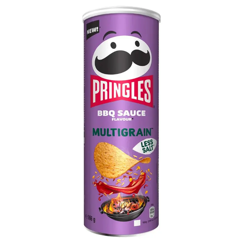 Pringles Multigrain BBQ Sauce, Chips aus Getreide mit BBQ-Sauce Geschmack, 166g
