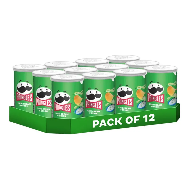 Pringles Pop & Go Sour Cream & Onion Chips 12 x 70g