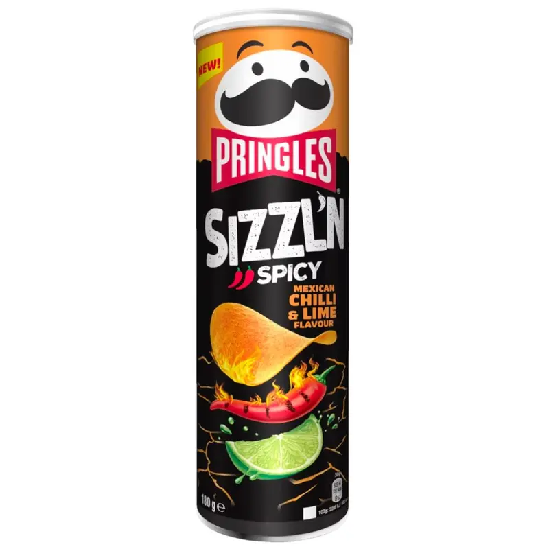 Pringles Sizzl’n Spicy Mexican Chilli & Lime Flavour, Chips mit Chili- und Limettengeschmack 180g
