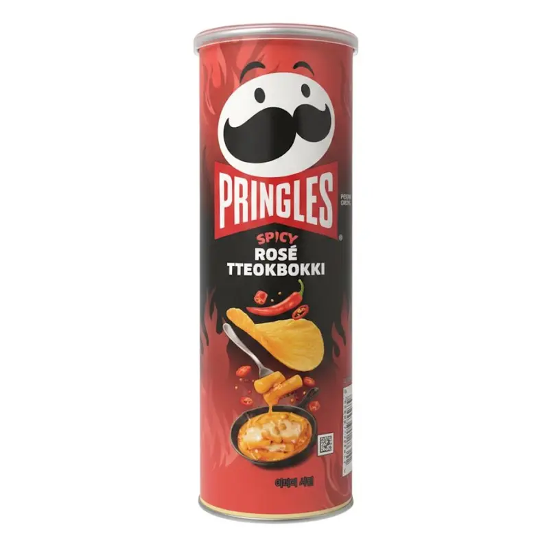 Pringles Spicy Rose Tteokbokki, würzige Chips im Geschmack von Rose Tteokbokki, 100g