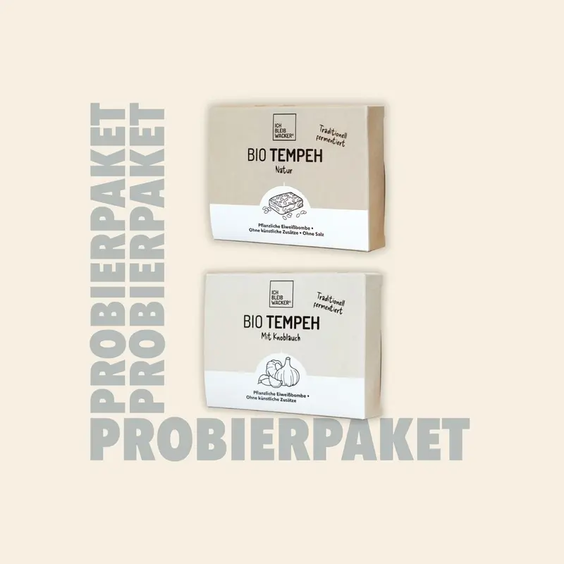 Probierpaket Tempeh Natur und Knoblauch Bio