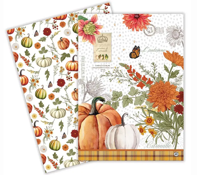 Pumpkin Delight Geschirrtücher-Set von Stonewall Kitchen (100 % Baumwolle)