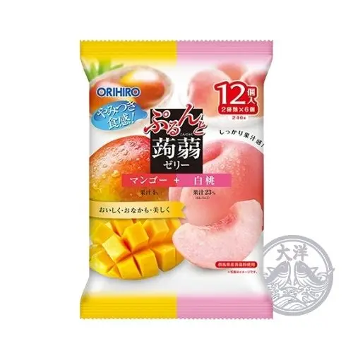 Purun To Konnyaku Jelly Pauchi Mango + Hakuto (Konjac Jelly Pouch with Mango & White Peach)