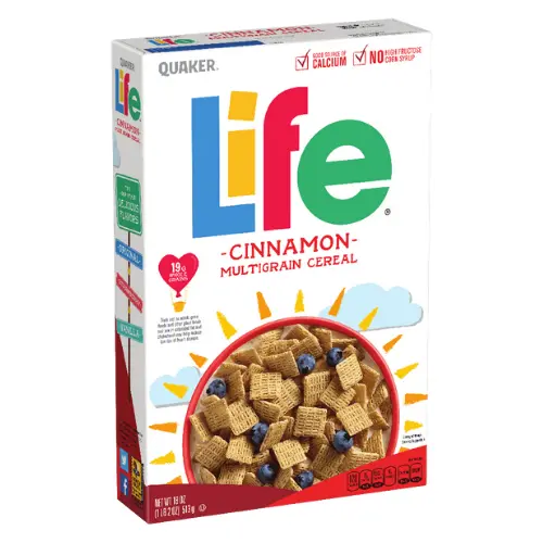 Quaker Life Multigrain Cinnamon Cereal, Zimtcerealienpackung mit 370g