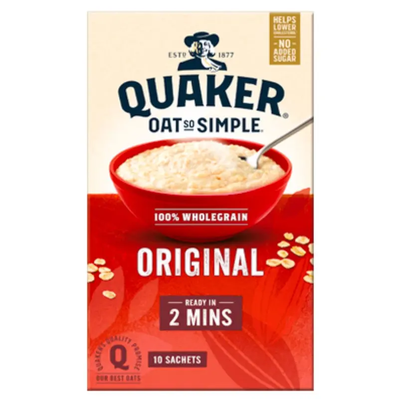 Quaker Oat So Simple Original, Haferflocken-Zubereitung, 10 Beutel à 27g