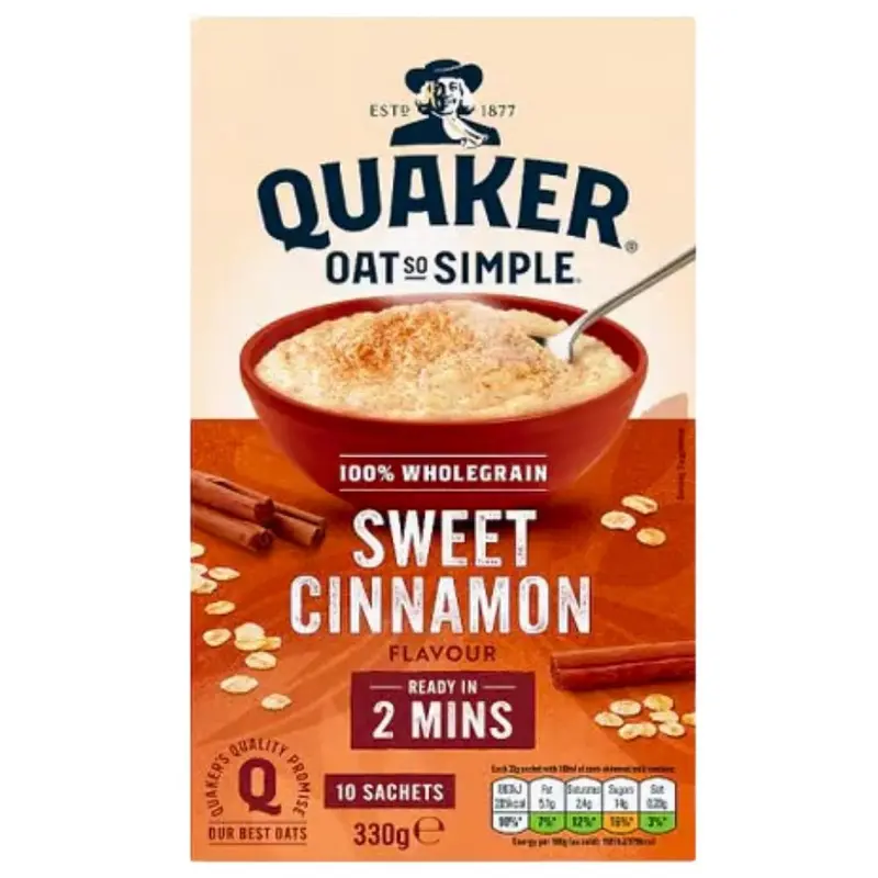 Quaker Oat So Simple Süßer Zimt, 10 Packungen à 33g
