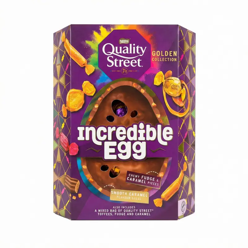 Quality Street Incredible Egg, Milchschokoladenei mit Karamell- und Fudge-Stückchen, 379 g