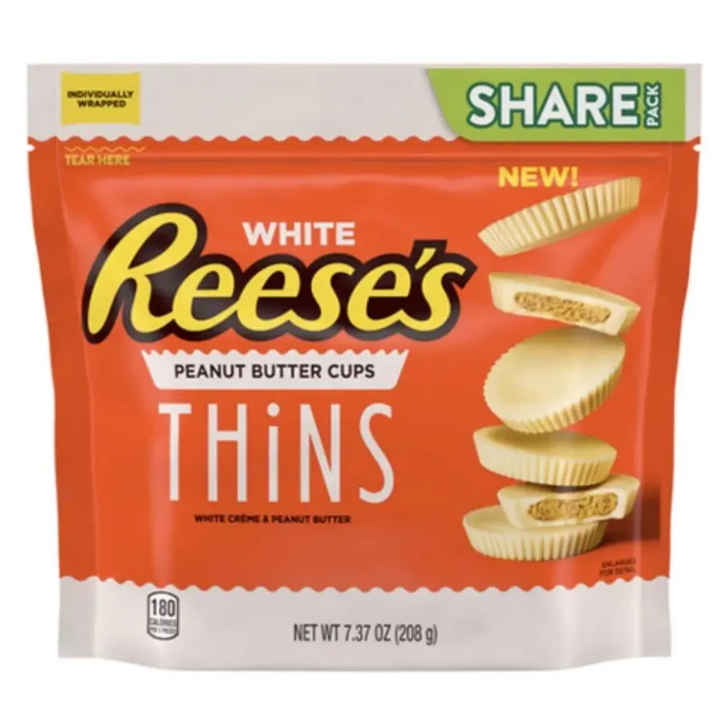 Reese's Peanut Butter Cups Thins White, weiße Schokolade mit Erdnussbutter 208g