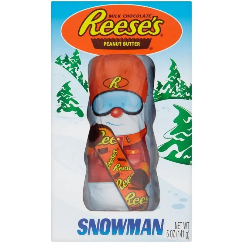 Reese's Peanut Butter Snowman, Schokoladenriegel gefüllt mit Erdnussbutter in Form eines Schneemanns mit 141g