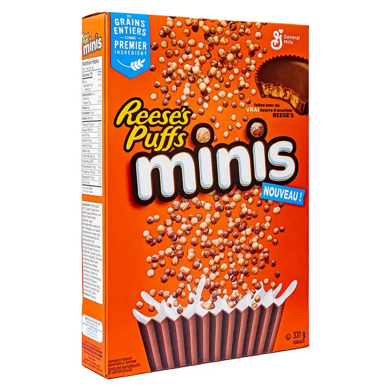 Reese's Puffs Minis, Mini-Kakaocerealien mit Erdnussbutter, 331g