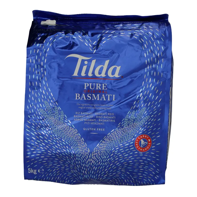 Reis Tilda | Pure Basmati Reis | Aromatischer Langkornreis für vielseitige Gerichte | 5 kg