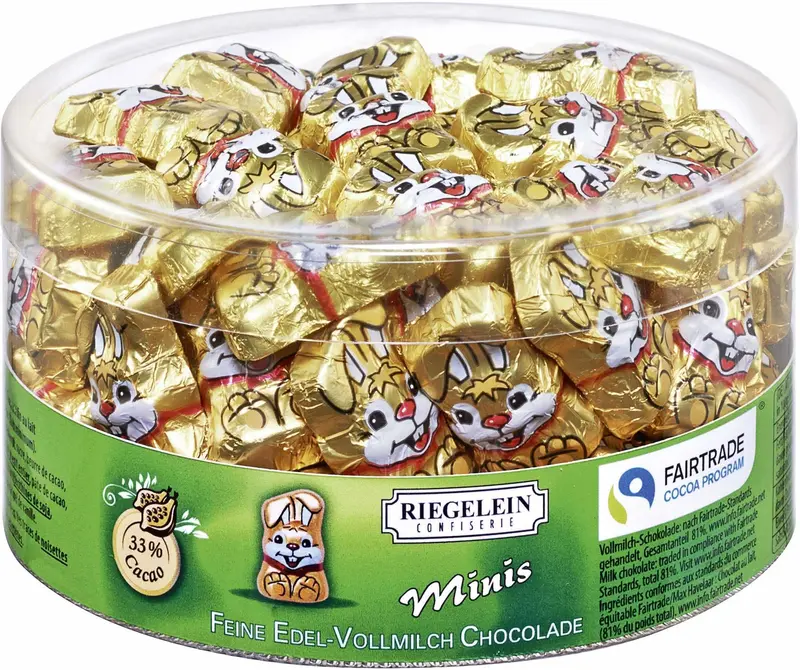 Riegelein - Gold-Knuddelhäschen - 80 Stück