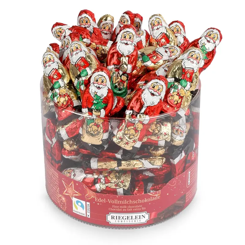 Riegelein massive Weihnachtsmännchen Dose, 70 Stück