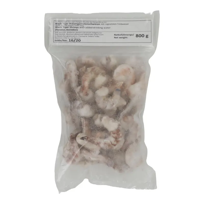 Riesengarnelen Black Tiger | Geschält, entdarmt | Tiefgefroren, Größe 16/20 | 800 g