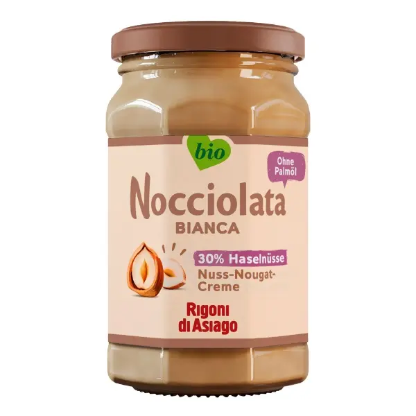 Rigoni di Asiago Nocciolata Bianca Bio Helle Nuss Nougat Creme - 250g