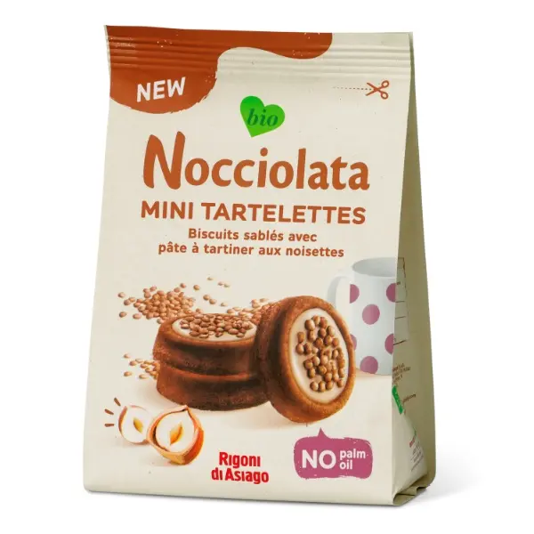 Rigoni di Asiago Tartelettes Bianca Keks mit Nocciolata Füllung - 250g