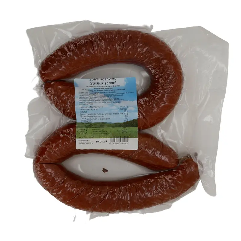 Rinderwurst Sofra Kosova | Suxhuk scharf | Pikant, luftgetrocknet | 500 g