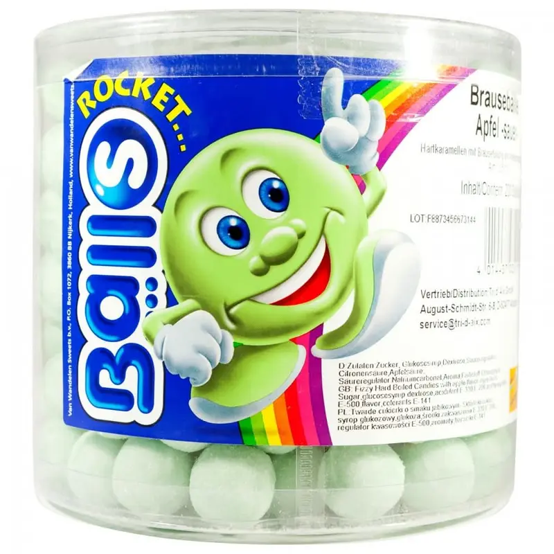 Rocket Balls Brausebälle Apfel Dose 200 Stück