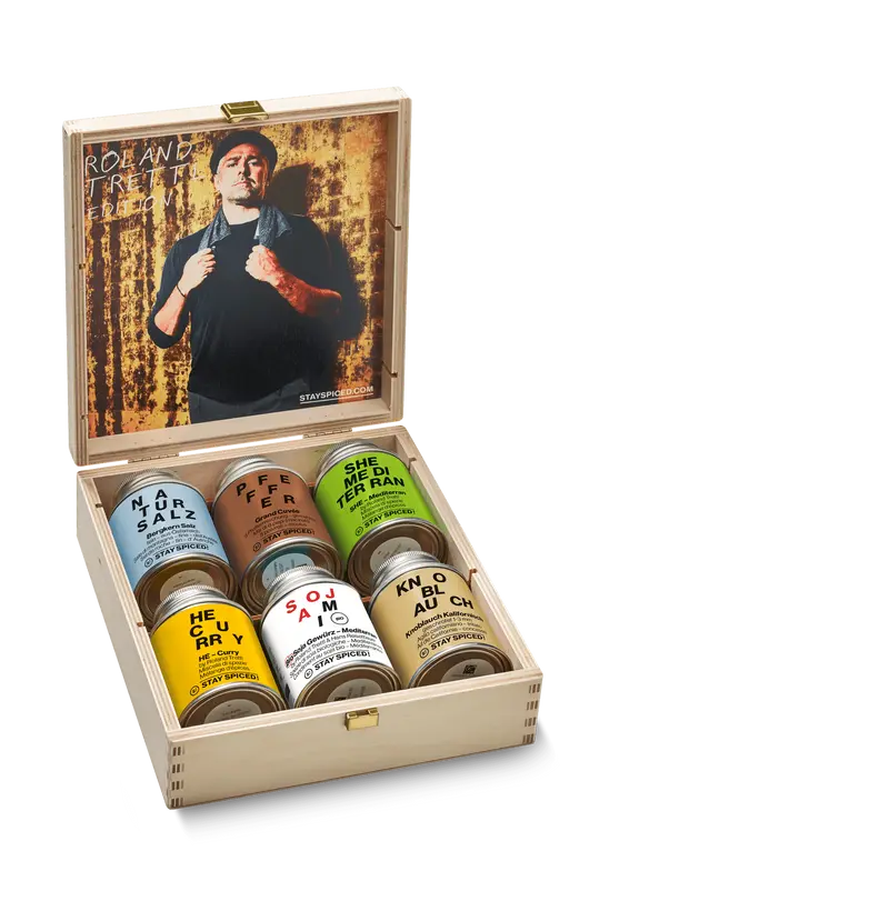 Roland Trettl STARTER | Gewürze Set | 6er Holzkiste