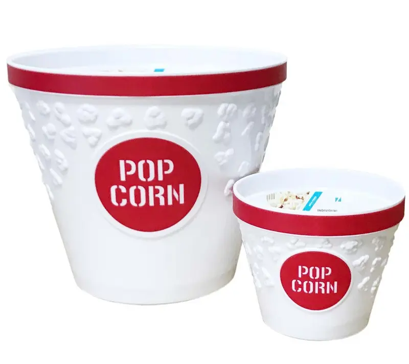 Roter Popcorneimer in zwei Größen