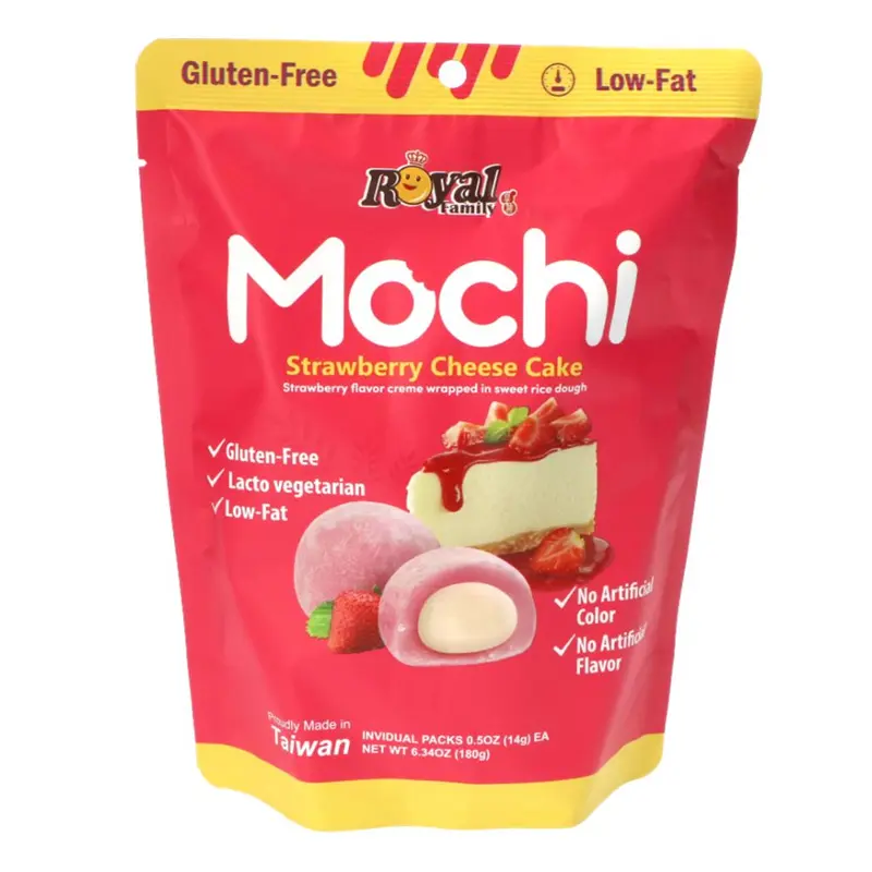 Royal Family Strawberry Cheesecake Mochi, Mochi mit Erdbeer-Käsekuchen-Geschmack 180g