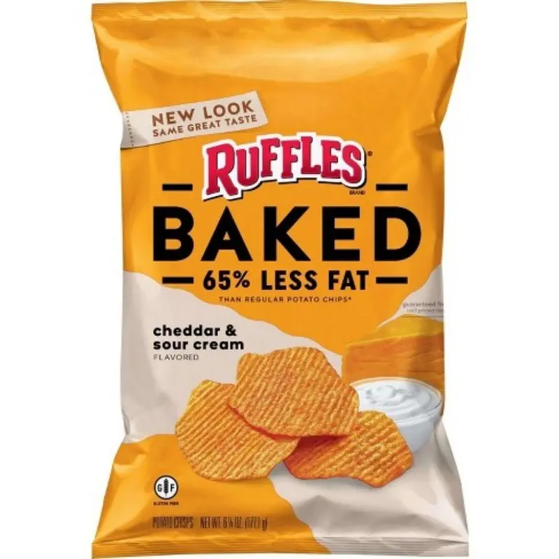 Ruffles Baked Cheddar&Sour Cream, Käse- und Sauerrahmchips 170g
