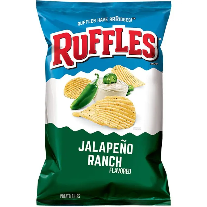 Ruffles Potato Chips Jalapeno Ranch, Chips mit Ranch- und Jalapeno-Geschmack 184g