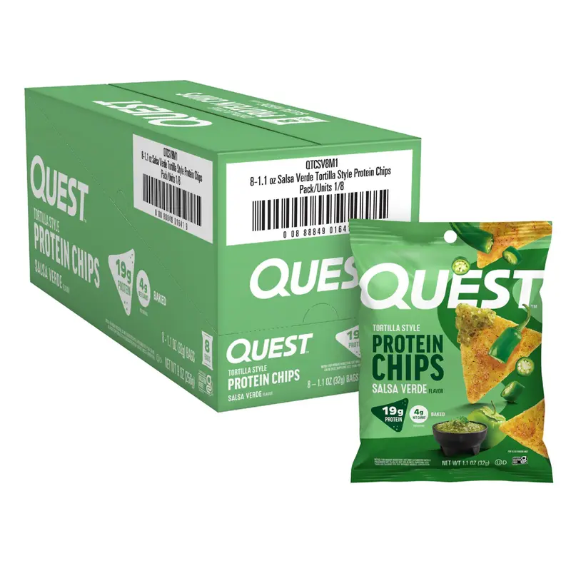 Salsa Verde Protein Chips Tortilla Style | 8er Maxipack