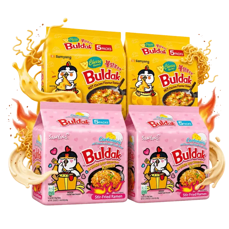 SAMYANG Buldak Cheese & Carbonara Bestseller Set 20x Hot Chicken Ramen