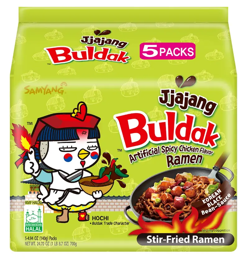 Samyang scharfes Hühnchen Aroma Ramen - Jjajang (5er Pack)