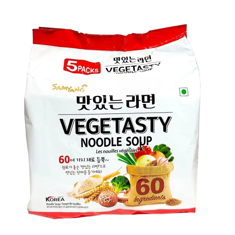 Samyang Vegetasty Noodle Soup, 5 Portionen Gemüseramen à 115g