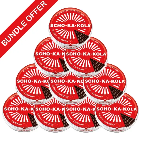 Scho-Ka-Kola Zartbitter Koffein Schokolade 10er Pack - 10 x 100g